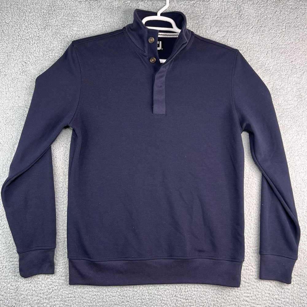 Foot joy long sleeve Navy Polo Shirt men's M Button